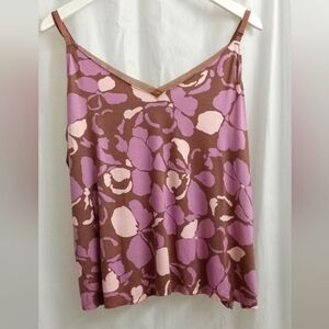 Stars Above Floral Lt Fuchsia/Mauve Adjustable Straps Tank Top -Size: 20-22 XXL